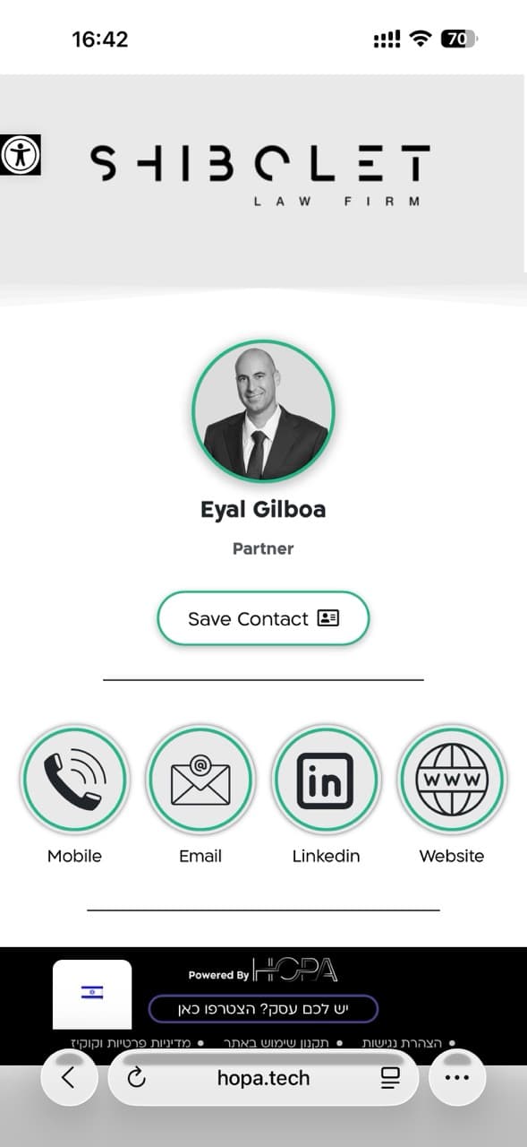 הפרופיל האישי של עו״ד Eyal Gilboa ממשרד Shibolet